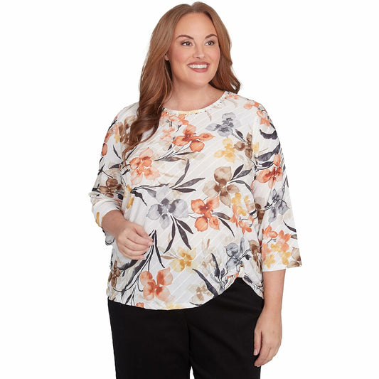 Watercolor Floral Crewneck Top